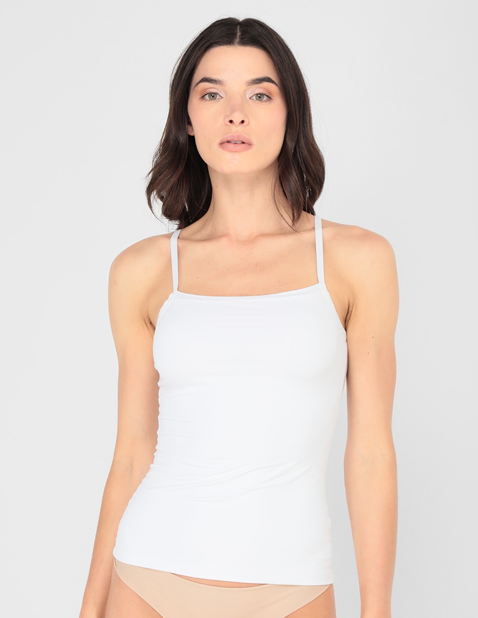 Top cuello regular tirante delgado Top cuello regular tirante delgado