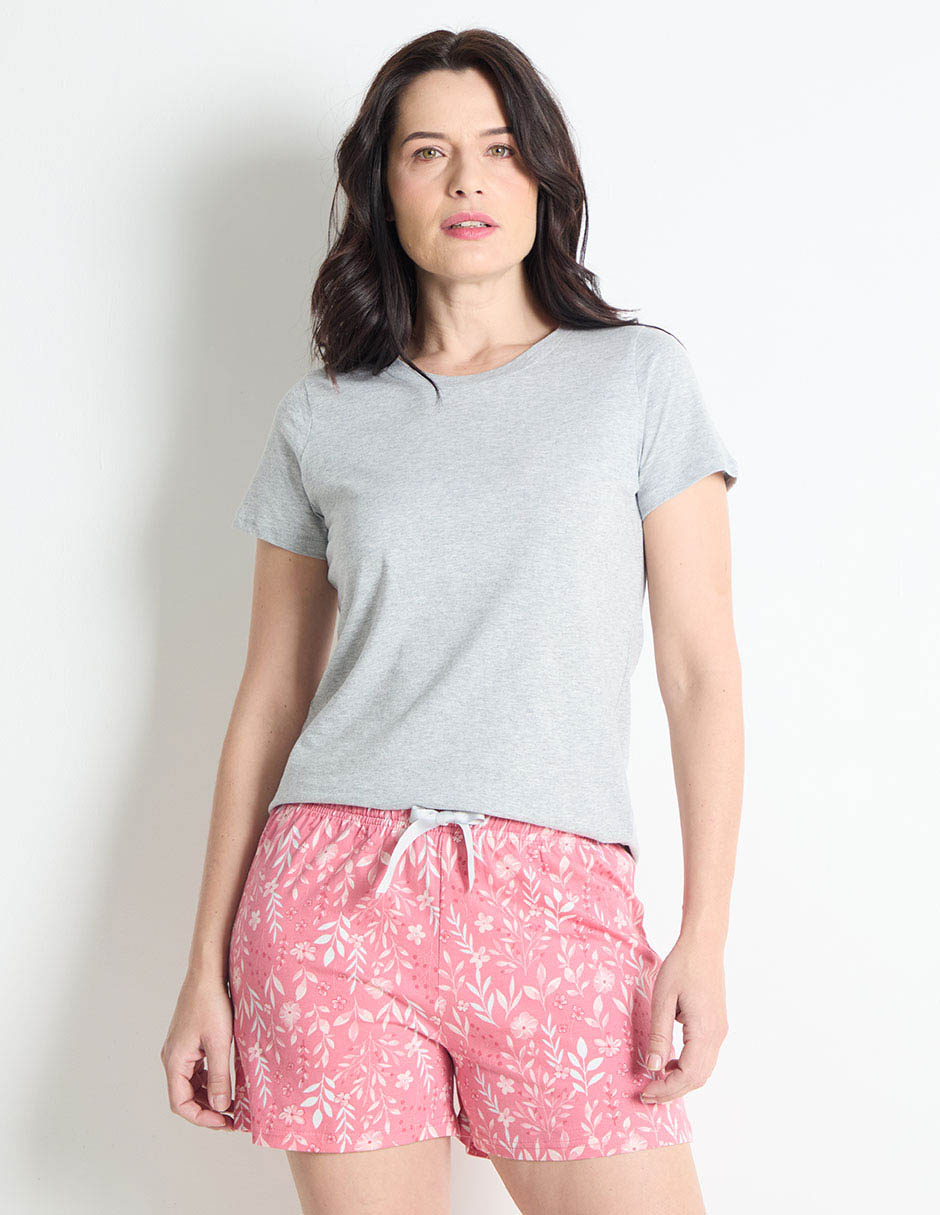 Short pijama de algodón para mujer