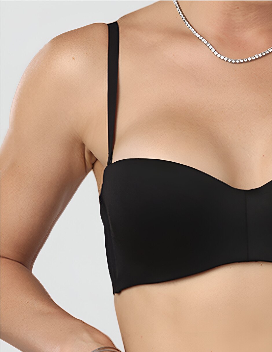 Brassiere strapless media copa para mujer 2
