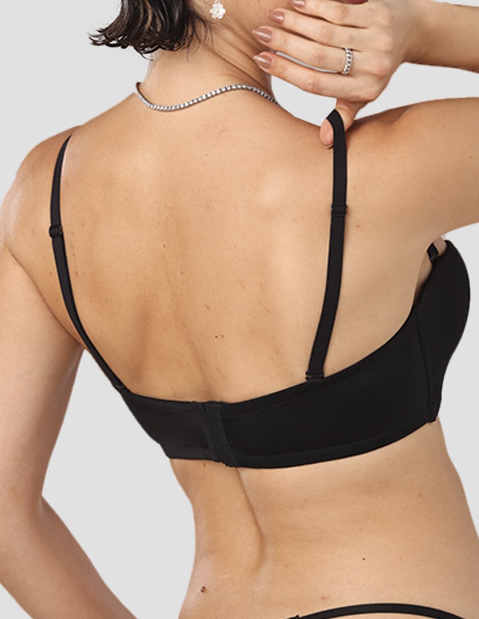 Brassiere strapless media copa para mujer 3