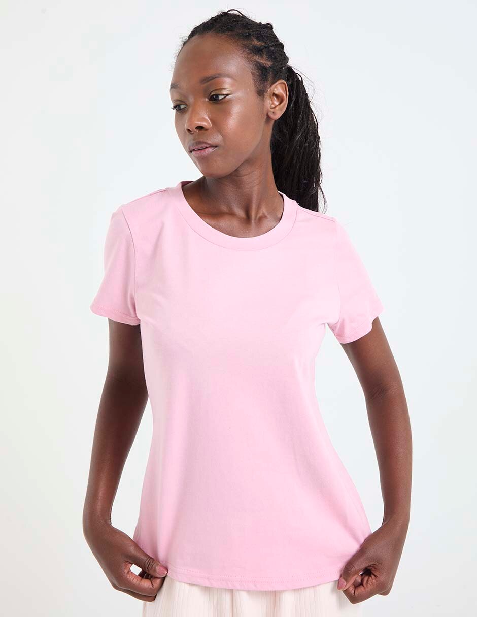 Playera manga corta cuello redondo para mujer Playera manga corta cuello redondo para mujer