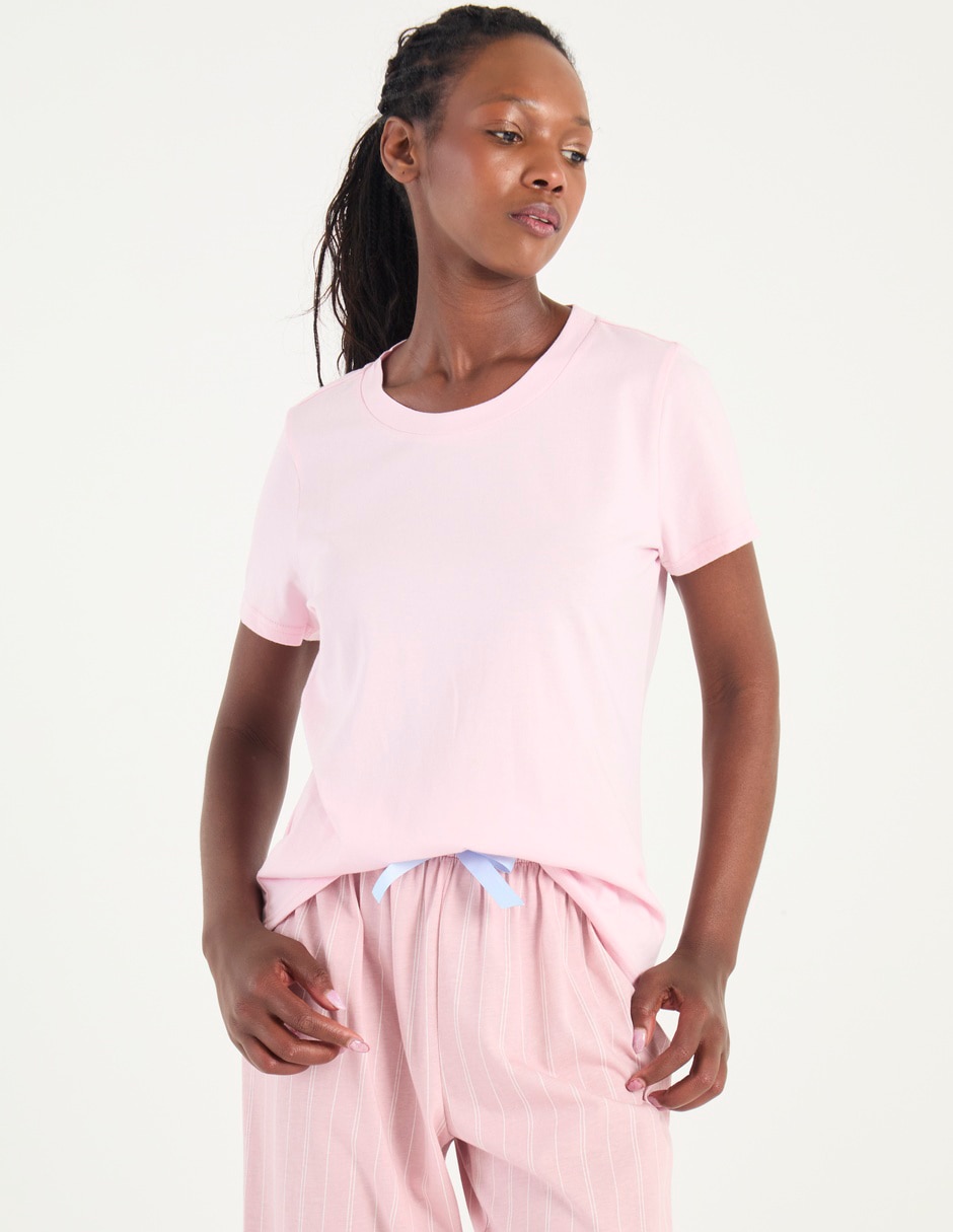 Playera manga corta cuello redondo para mujer Playera manga corta cuello redondo para mujer