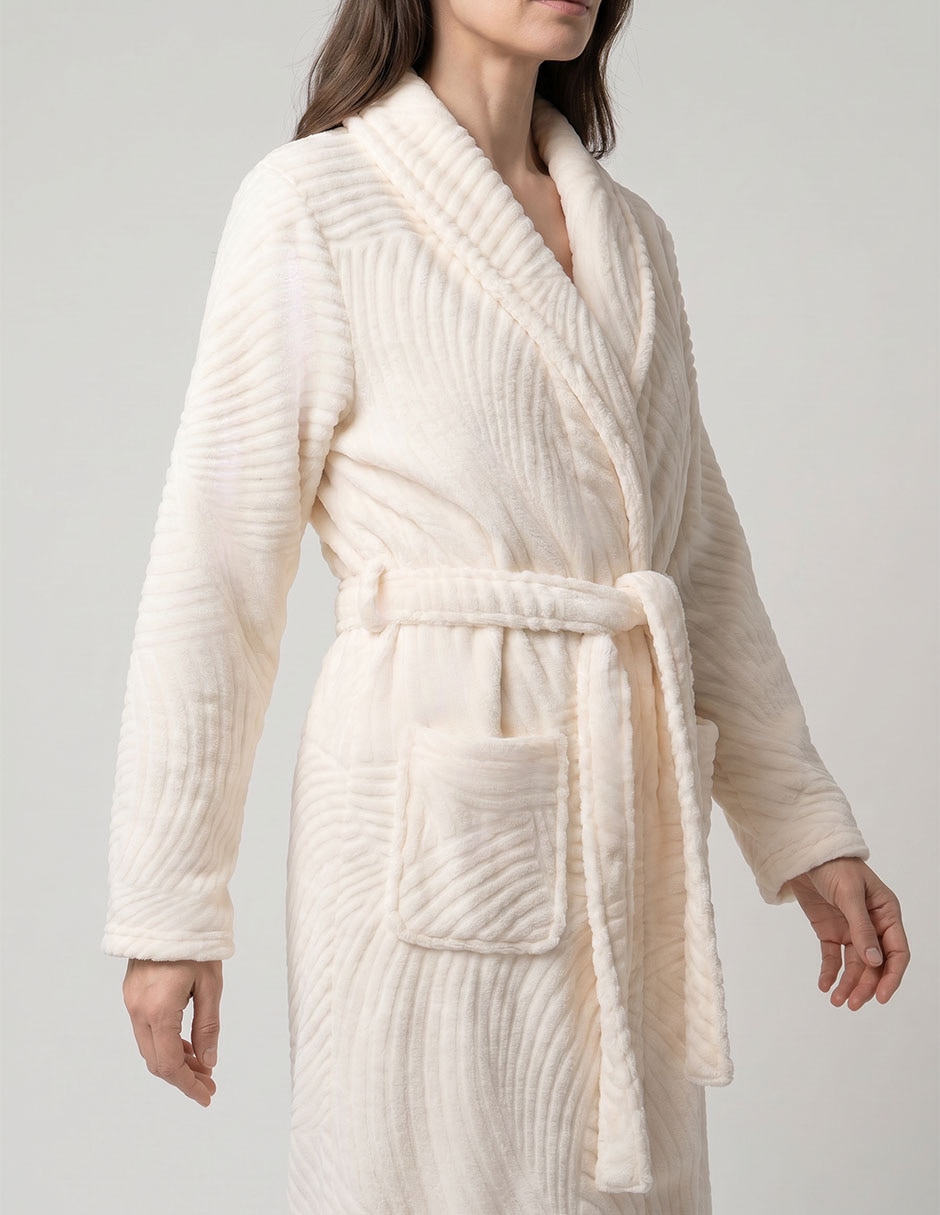 Bata coral fleece para mujer