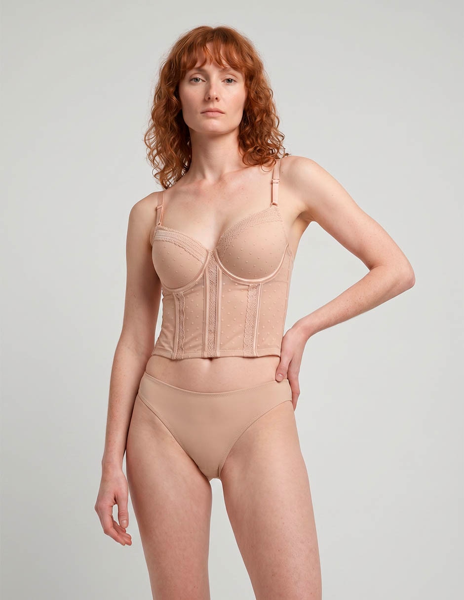 Brassiere balconette copa preformada para mujer