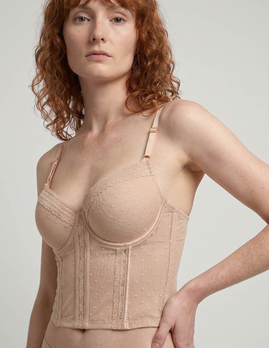 Brassiere balconette copa preformada para mujer 3