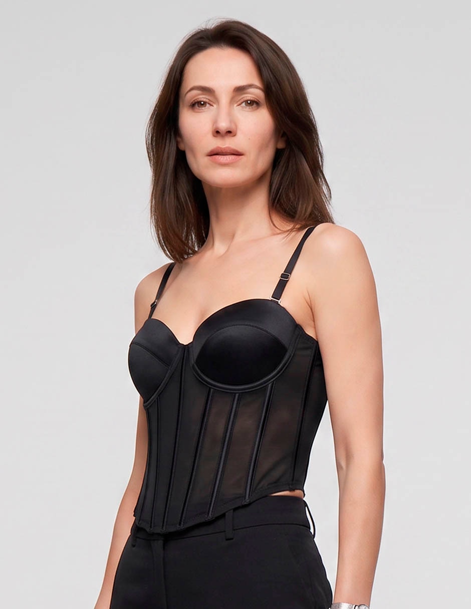 Brassiere corselette con copa para mujer 2